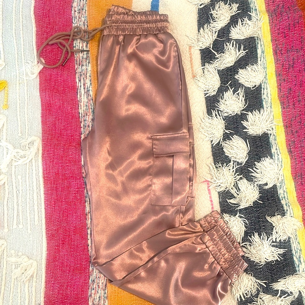 Satin Cargo Joggers